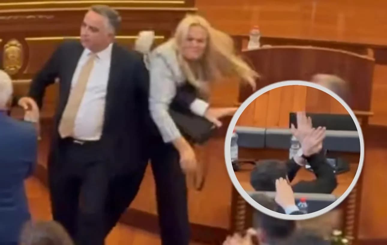 Publikohen pamje: Momenti kur sulmohet me vezë Albin Kurti nga deputetja Time Kadrijaj