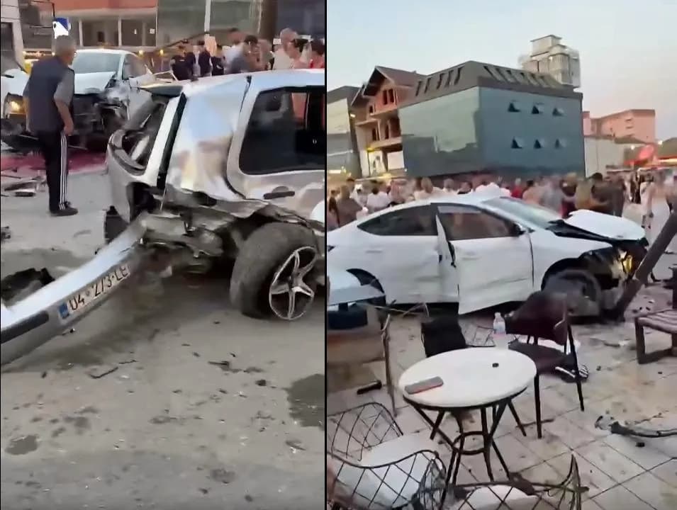 Aksident mes katër automjeteve në qendër të Malishevës, vetura delë nga rruga dhe godet një zyrtar policor