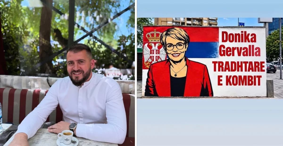 Lushtaku publikon foton e Gërvallës me flamurin e Serbisë: Tradhtare e kombit