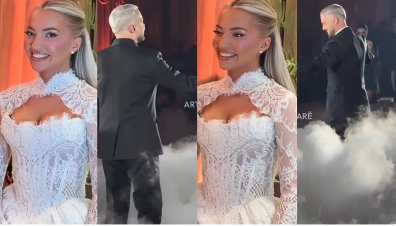 Pamje nga dasma e Kushtrimit dhe Aurorës – mahnisin me paraqitjen elegante