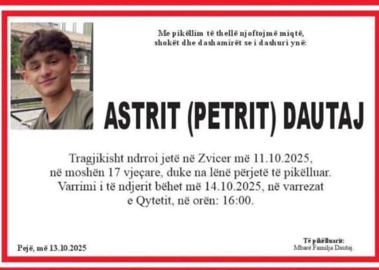 Ky është i riu nga Peja që vdiq tragjikisht në Zvicër