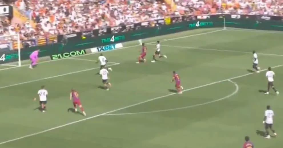 Lamine Yamal shënon gol shumë të bukur ndaj Valencias