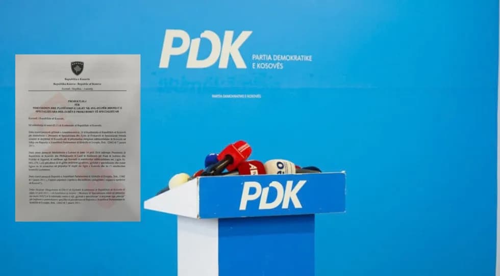 Ky është dokumenti me anë të të cilit PDK kërkon ndryshimin e Ligjit për Dhomat e Specializuara