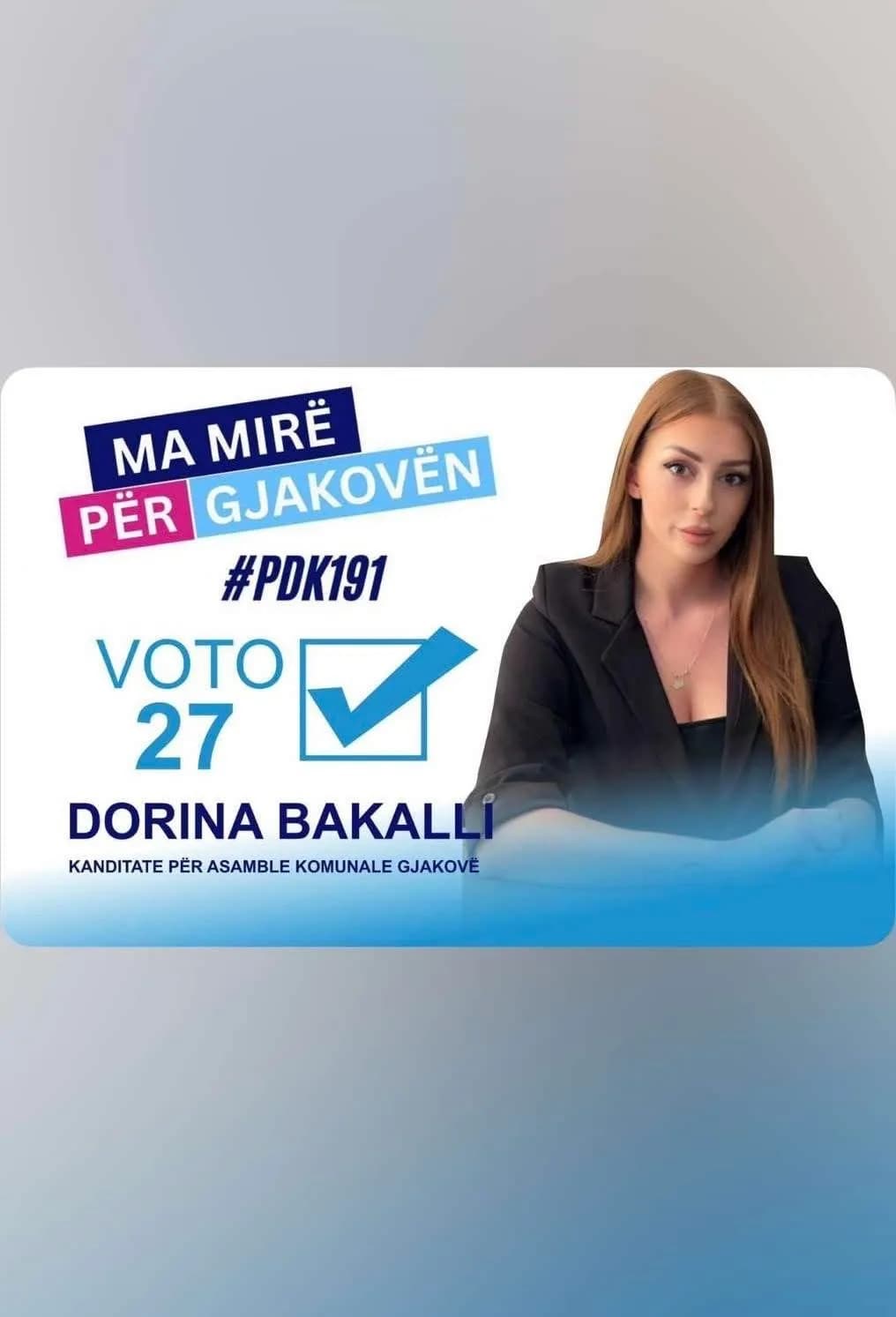 Dorina Bakalli shpall kandidaturën për Asamblenë Komunale të Gjakovës: E gatshme të kontribuoj për një të ardhme më të mirë