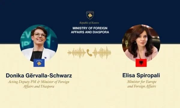 “Dy shtete motra”, Gërvalla e uron Spiropalin për detyrën, ajo ia kthen: Krah për krah për qëllimet përbashkëta e interesin kombëtar