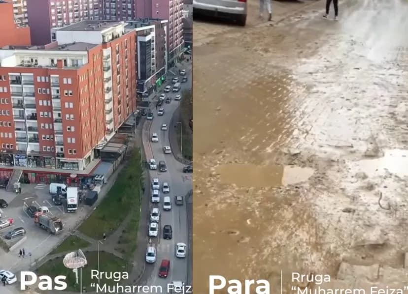 Përparim Rama publikon pamjet e ndryshimit të madh në lagjen “Muharrem Fejza”: Prej lloçit në rrugë e trotuare