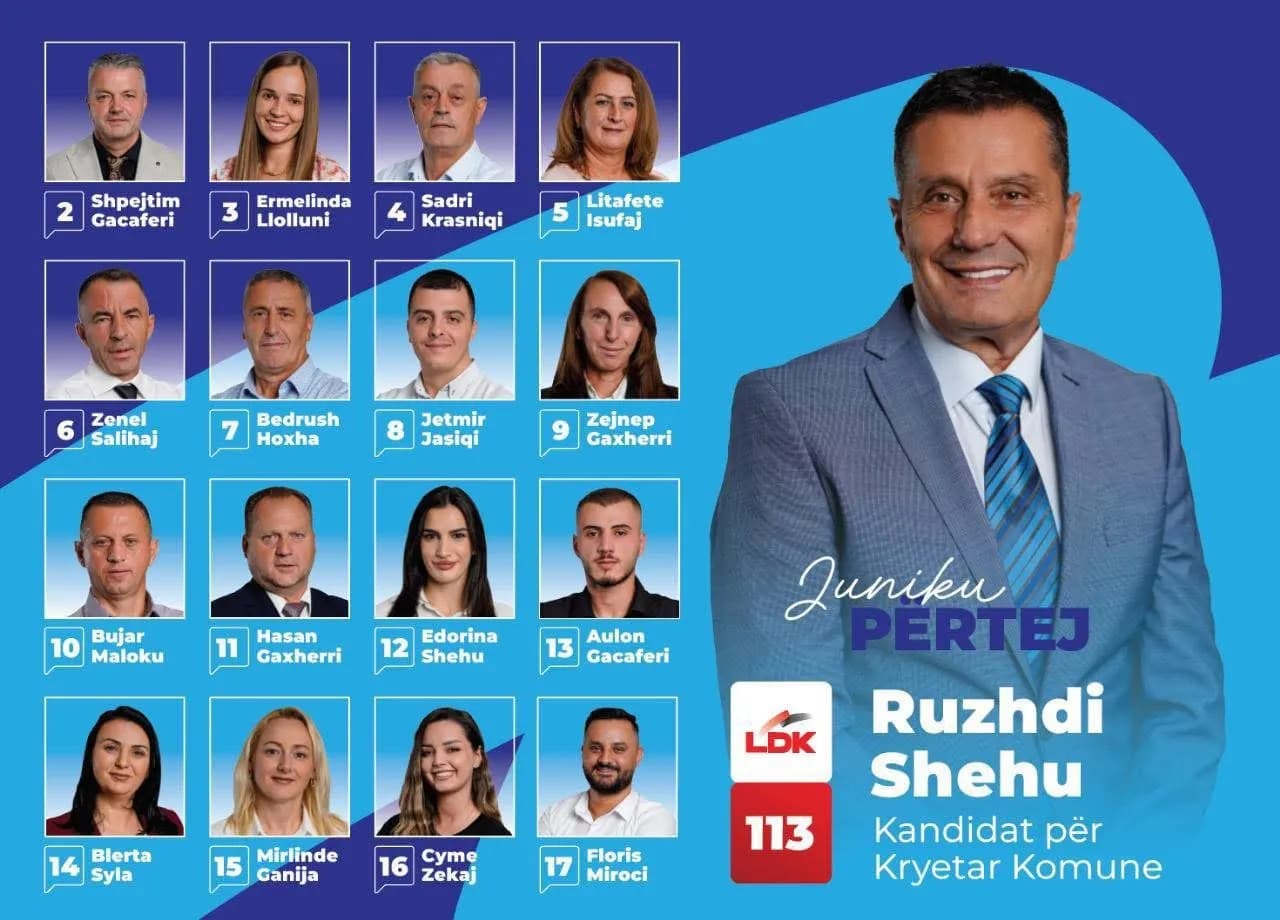 Shehu prezanton listën fituese të LDK-së për Kuvendin Komunal të Junikut