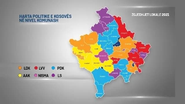 Ja sa komuna kishin fituar partitë politike në zgjedhjet lokale të vitit 2021 në Kosovë