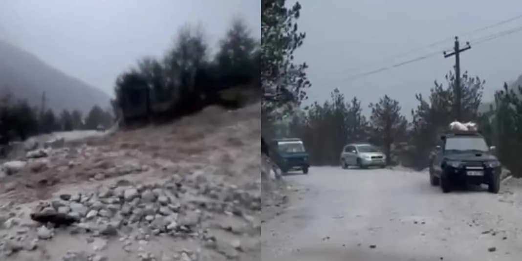 Moti i ligë në Shkodër: Shembet dheu, bllokohen pesë makina dhe nëntë persona