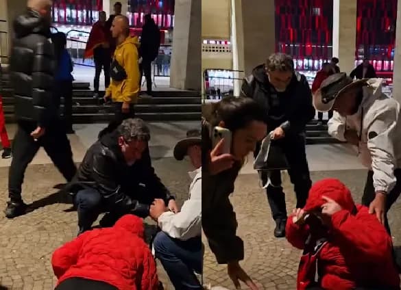 Një tifoze humb ndjenjat para nisjes së ndeshjes, deputeti Bledi Çuçi i jep ndihmën e parë