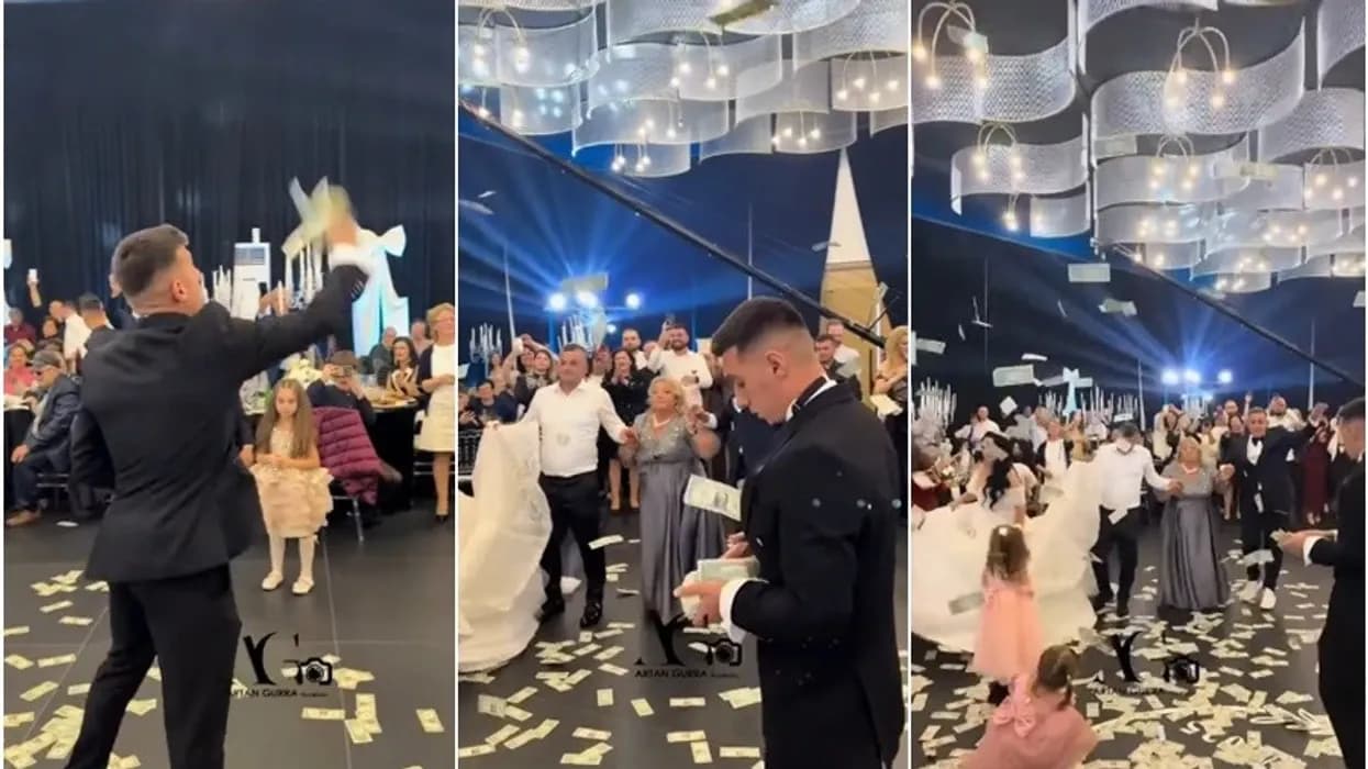 Pamjet virale – momenti kur Myrto Uzuni nuk ndalet duke hedhur para në dasmën e së motrës