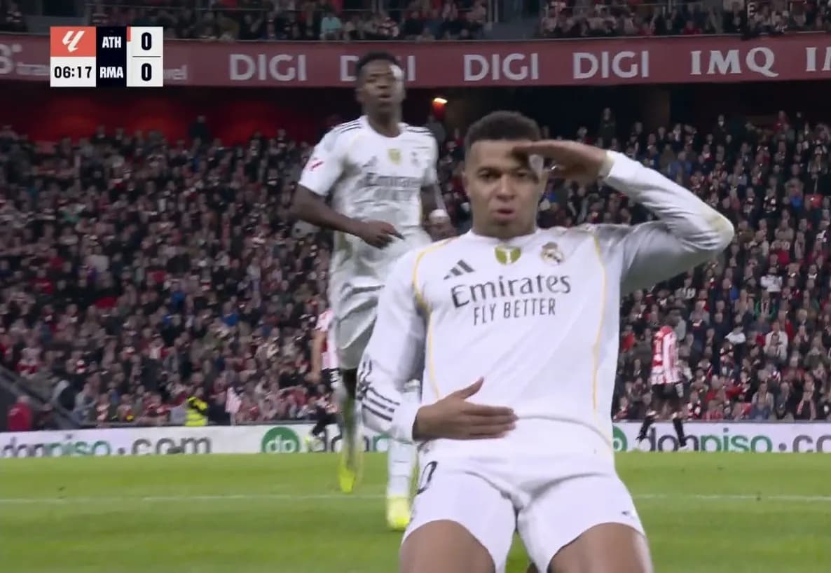 Super Kylian Mbappe, shënon gol të jashtëzakonshëm ndaj Bilbaos, i jep avantazhin Real Madridit