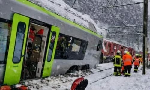 Goditja e ortekut e nxjerr nga shinat trenin në Valais të Zvicrës, pesë persona të lënduar