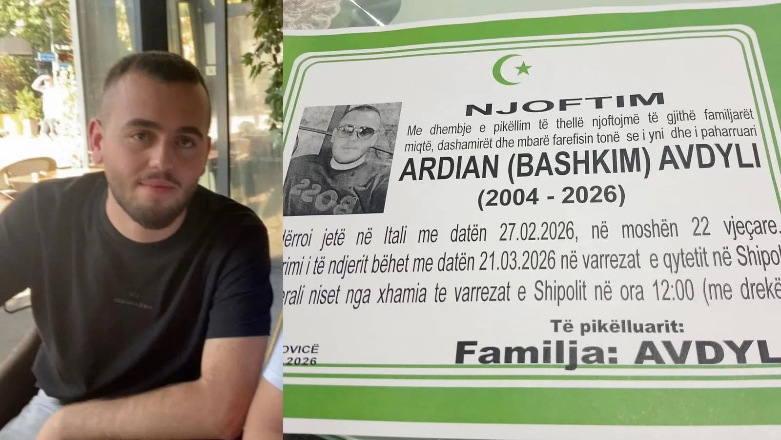 Nesër varroset 22-vjeçari i cili vdiq tragjikisht javë më parë në Itali
