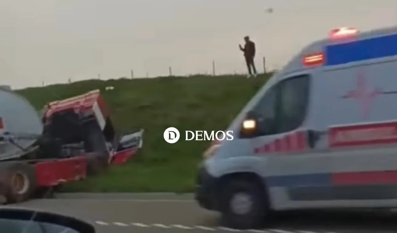 Aksident i rëndë trafiku në autostradën “Ibrahim Rugova”, cisterna e naftës del nga rruga – VIDEO