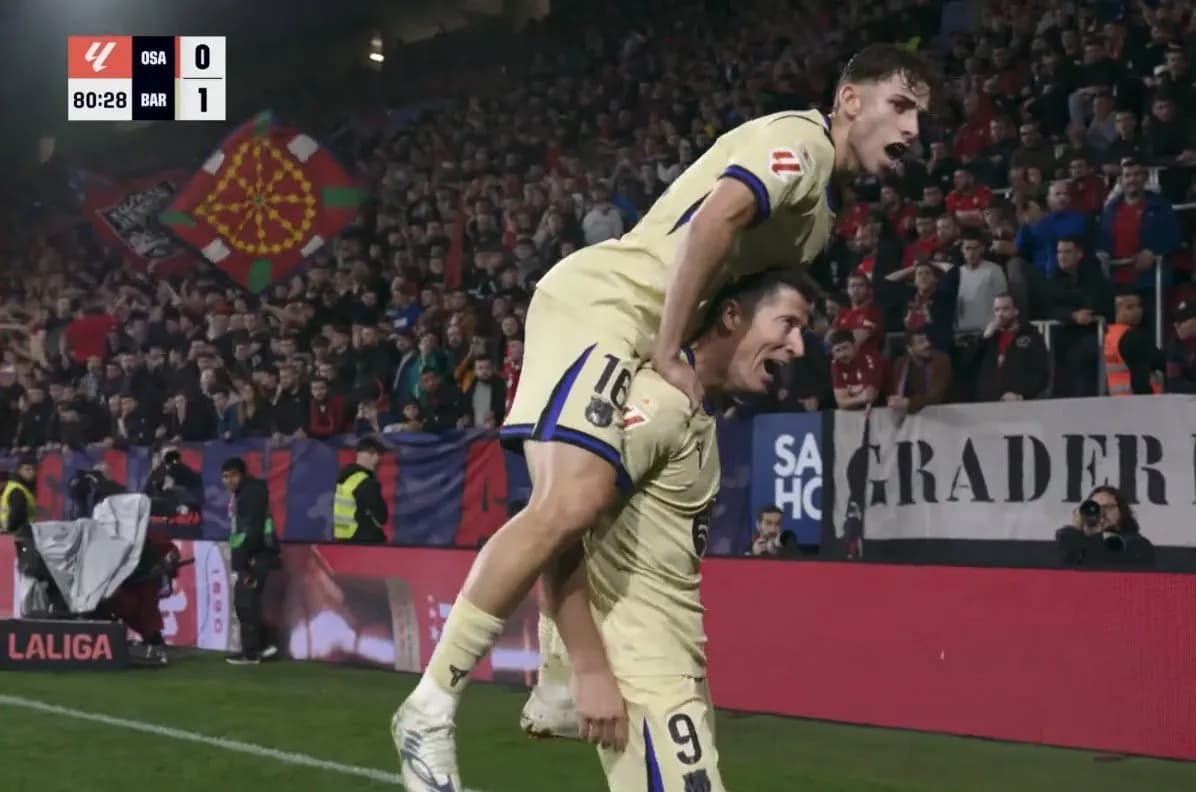 GOOOL: Barcelona realizon më në fund, Lewandowski shënon ndaj Osasunës