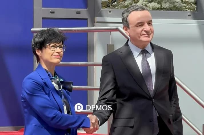 Përfundon takimi me Haxhiu, Marta Kos shkon te kryeministri në detyrë, Albin Kurti
