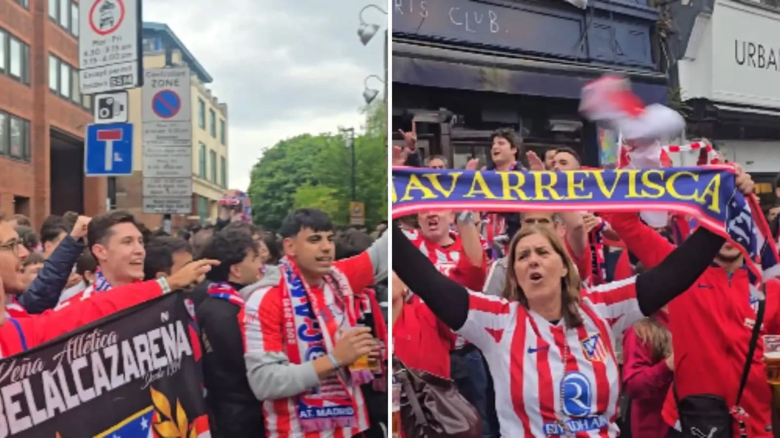 Tifozët e Atletico Madrid fillojnë spektaklin para ndeshjes ndaj Arsenal