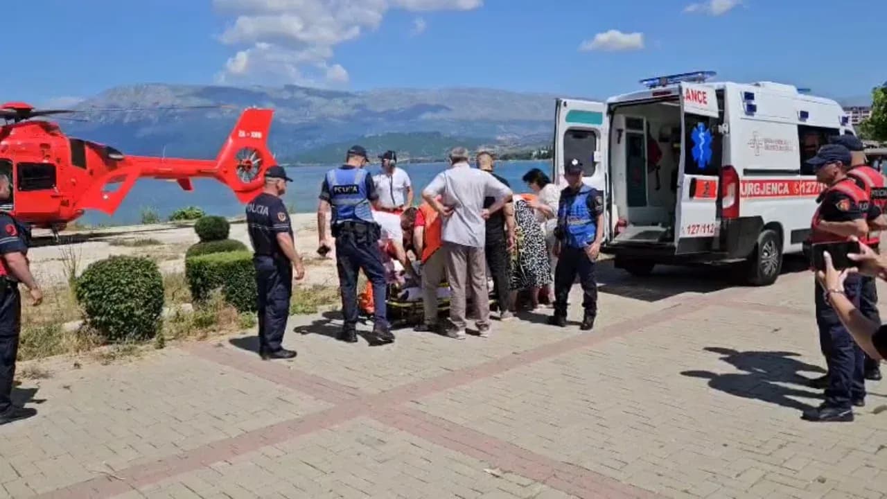 Plumbi i ka prekur venën kryesore në këmbë, i plagosuri në Pogradec niset me helikopter drejt Traumës