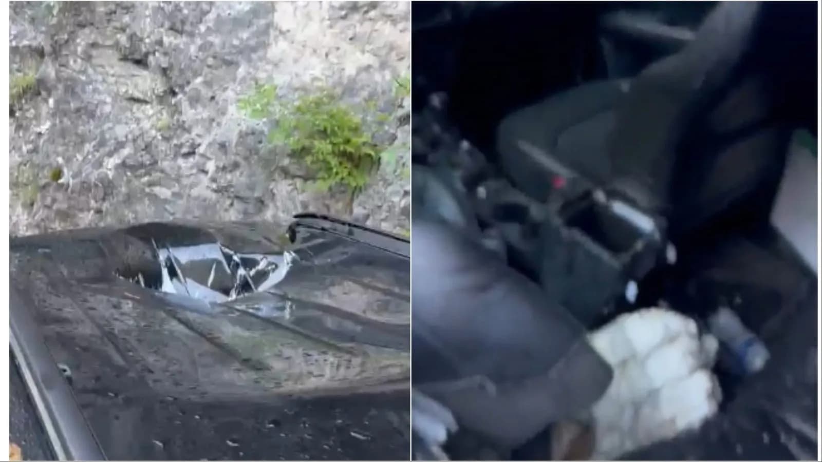 Momente paniku në Theth, guri i shkëputur nga mali bie mbi veturën me turistë