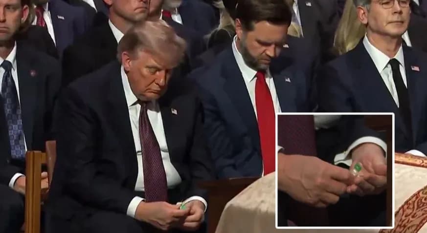 Trump bëhet viral në funeralin e Lindsey Graham, momenti kur i ofron karamele Vance – plasin të qeshurat